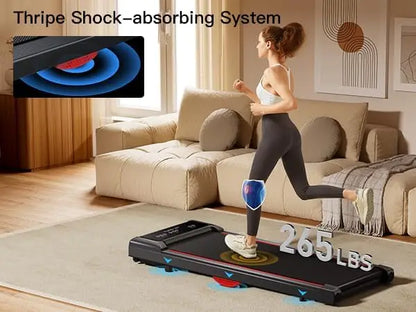 Regular/Slope Model Under Desk Treadmill 2-in-1 Portable Folding Treadmill with Stand,Remote Control for Remote Adjustment,Wheels for Easy Mobility,Suitable for Home and Office Use